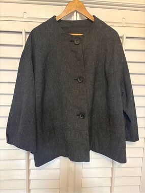 Rafaella Gray Button Front Jacket Size 22W